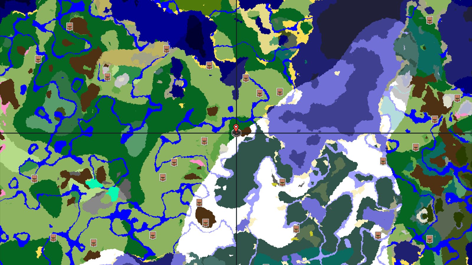 Forest Spawn with Nearby Jagged Peaks and Snowy Biomes — Minecraft seed preview
