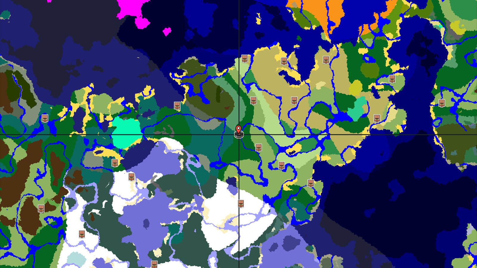 Forest and Taiga with a Village and Many Biomes — Minecraft seed preview