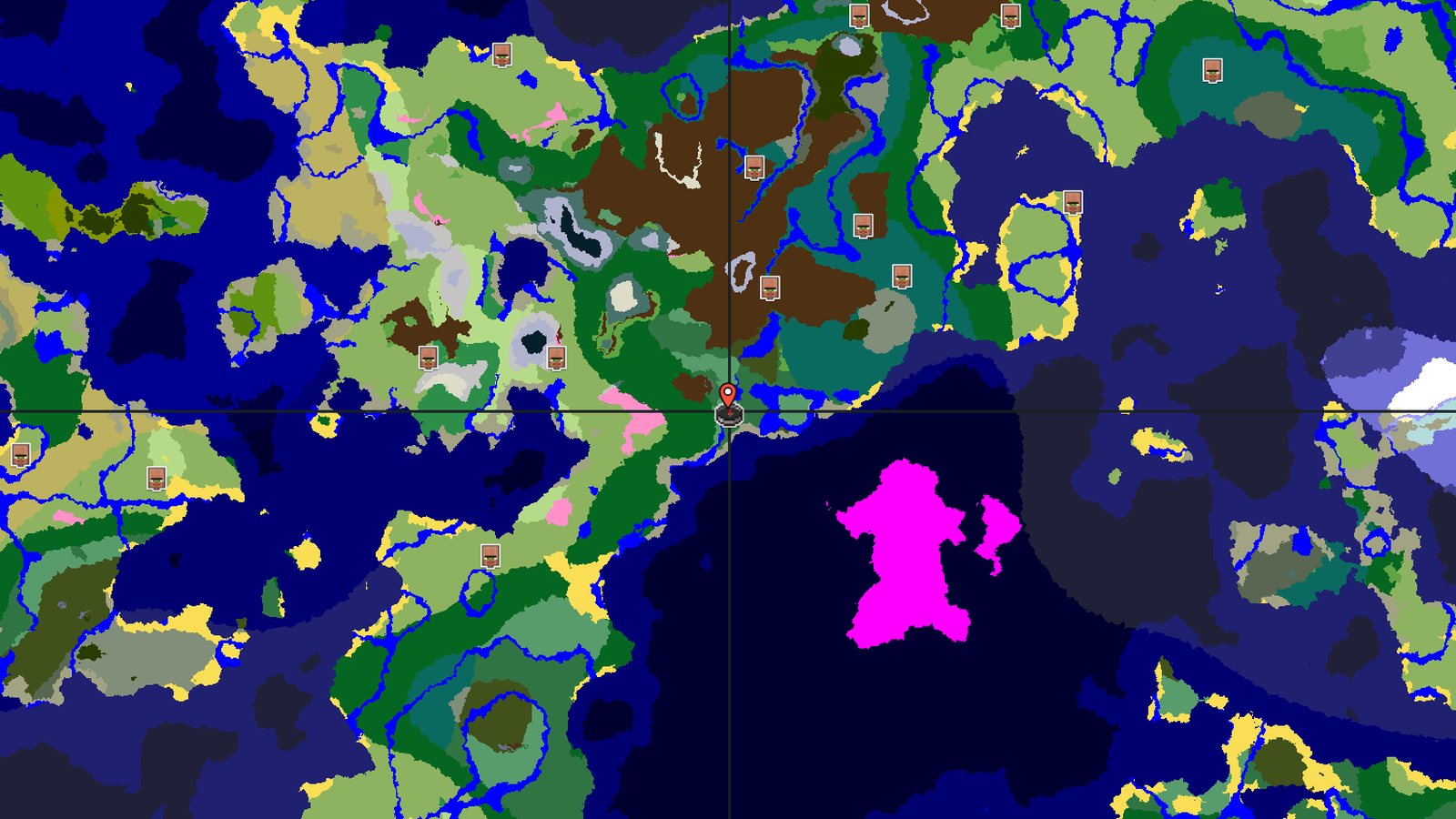 Ocean Monument and Ancient City Near Peaks — Minecraft seed preview