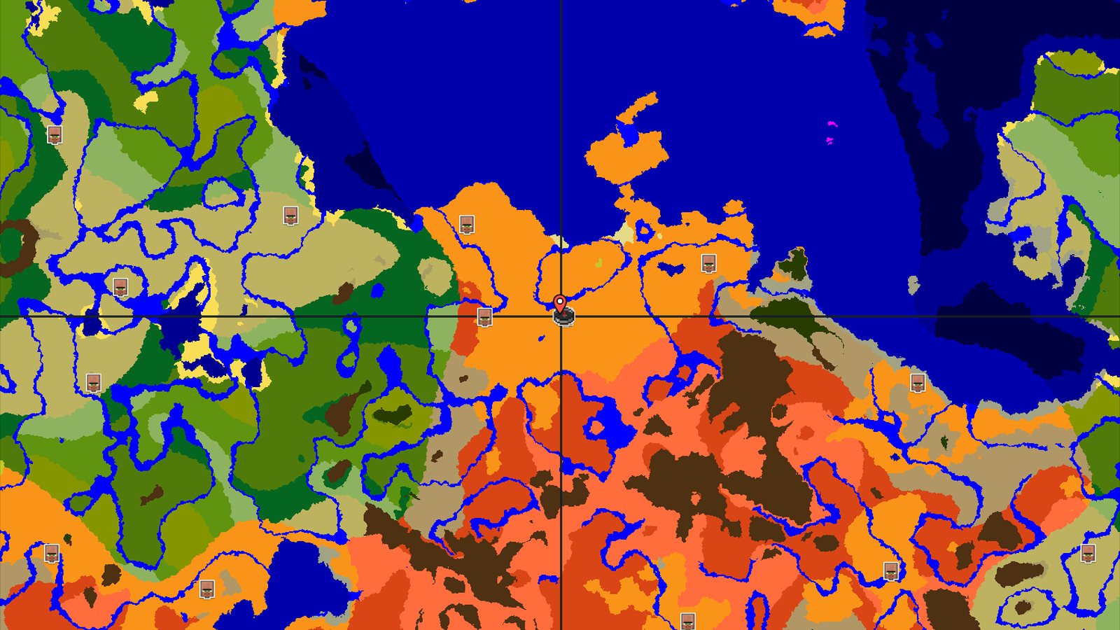 Desert Spawn with Nearby Pyramid and Village — Minecraft seed preview