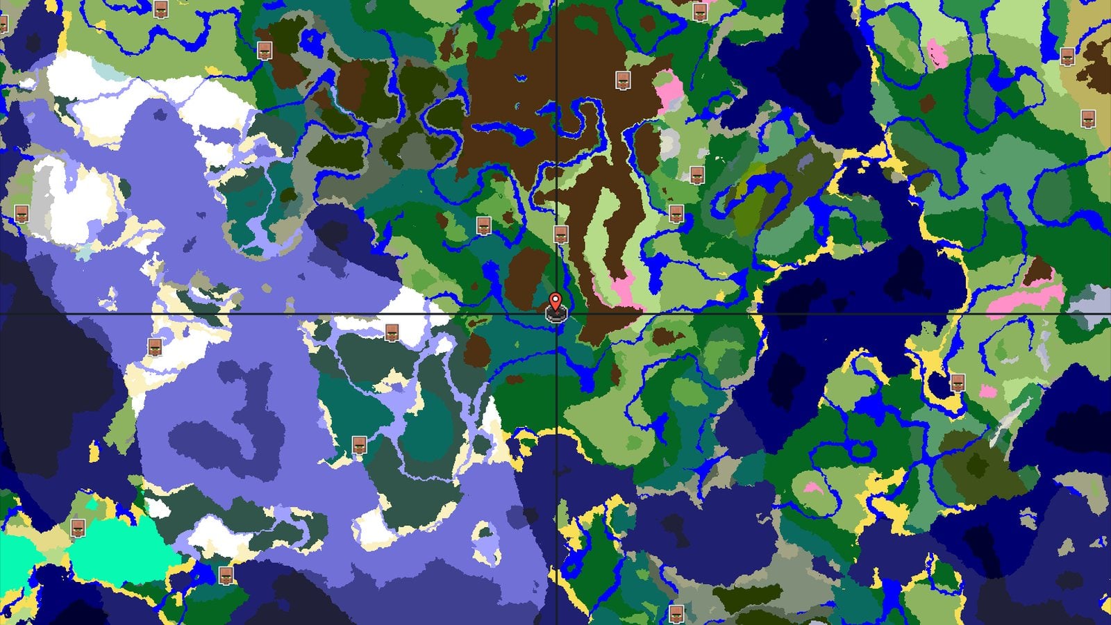 Cherry Grove and Taiga Hillsides Near Spawn — Minecraft seed preview