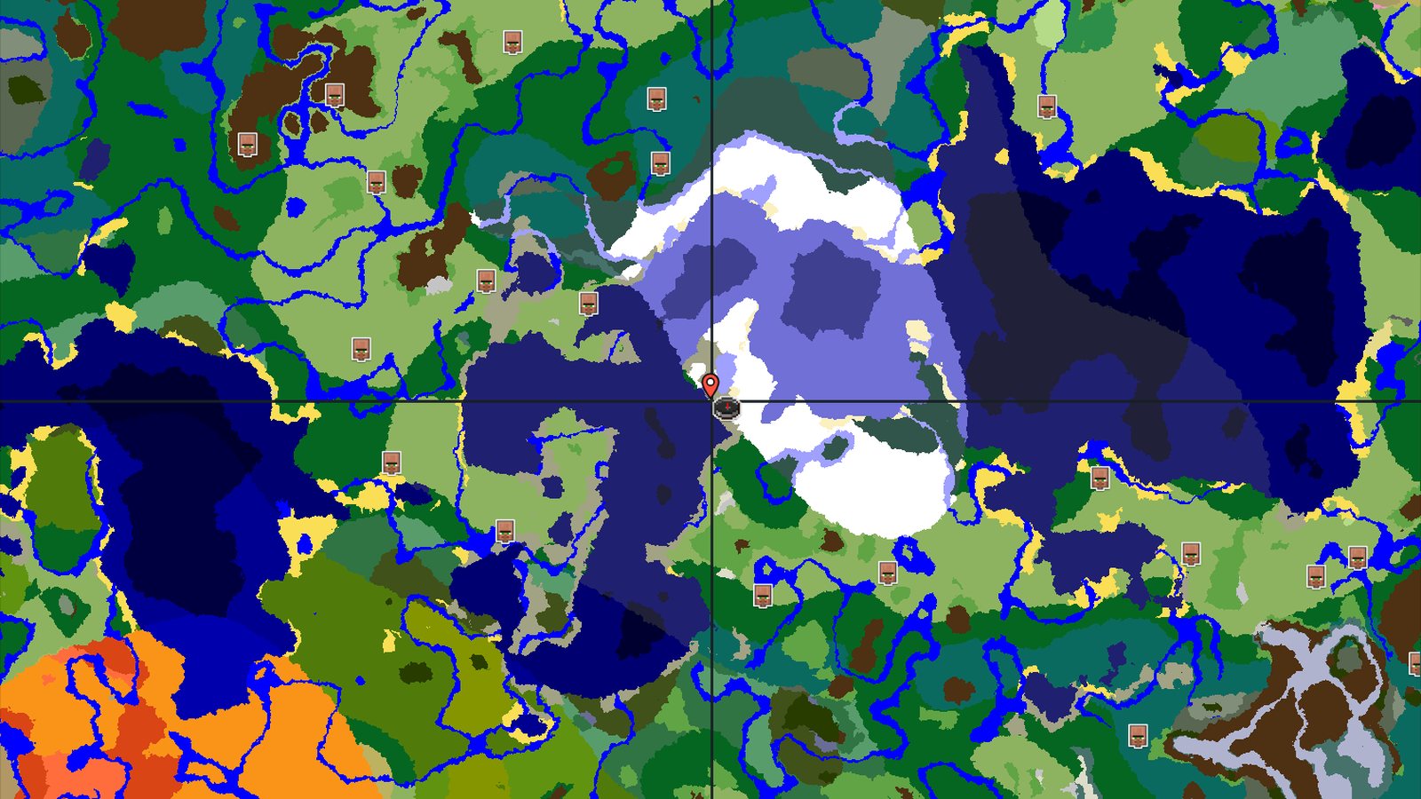 Spawn in Snowy Plains, Jagged Peaks Nearby — Minecraft seed preview