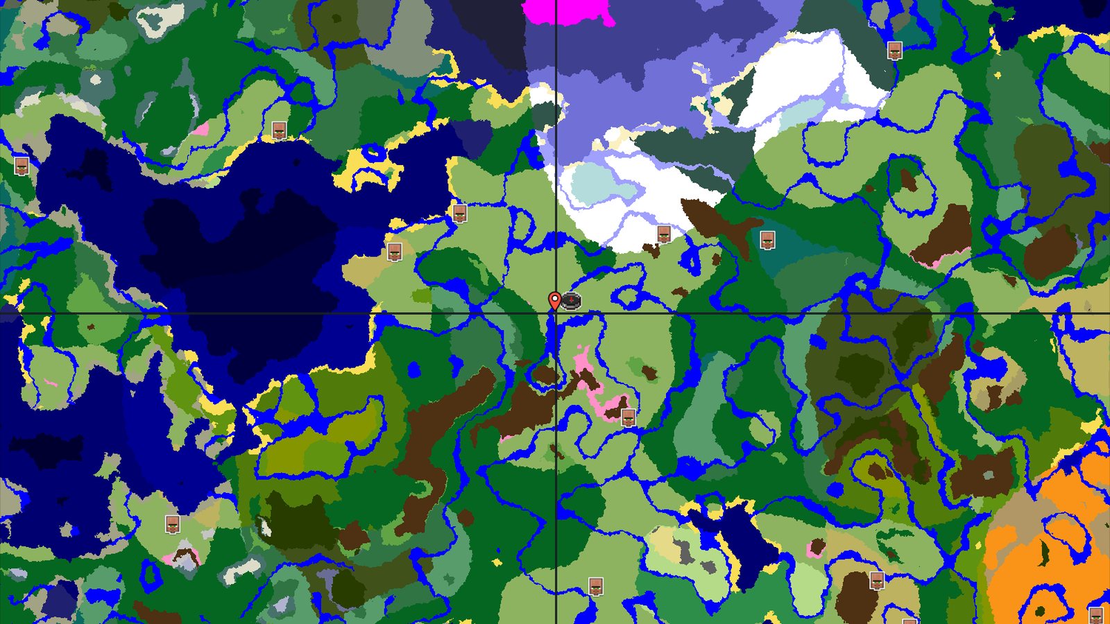 Cherry Grove and Snowy Peaks Near a River Spawn — Minecraft seed preview