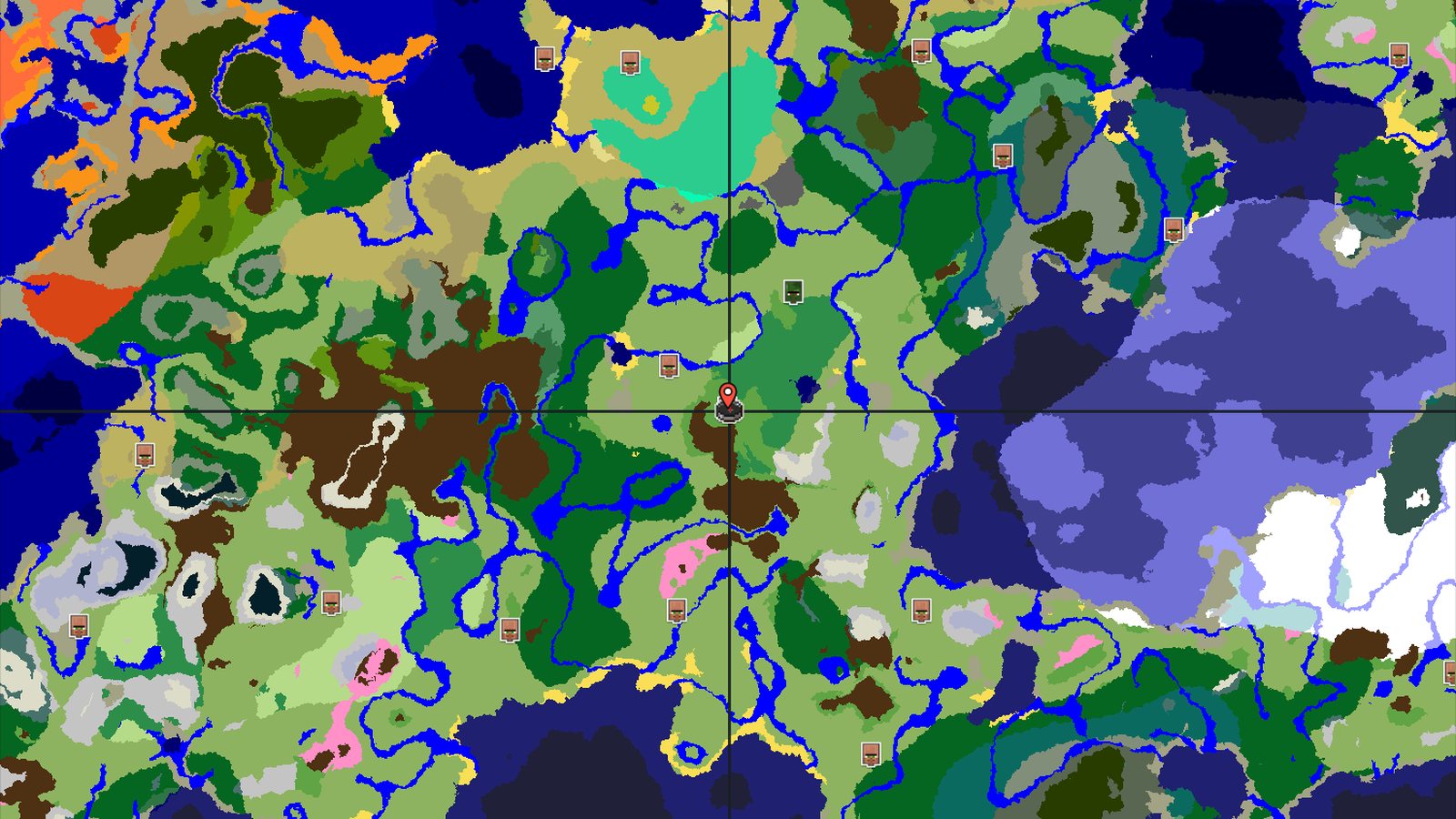 A Village Spawn with Nearby Snowy Peaks and Forest — Minecraft seed preview