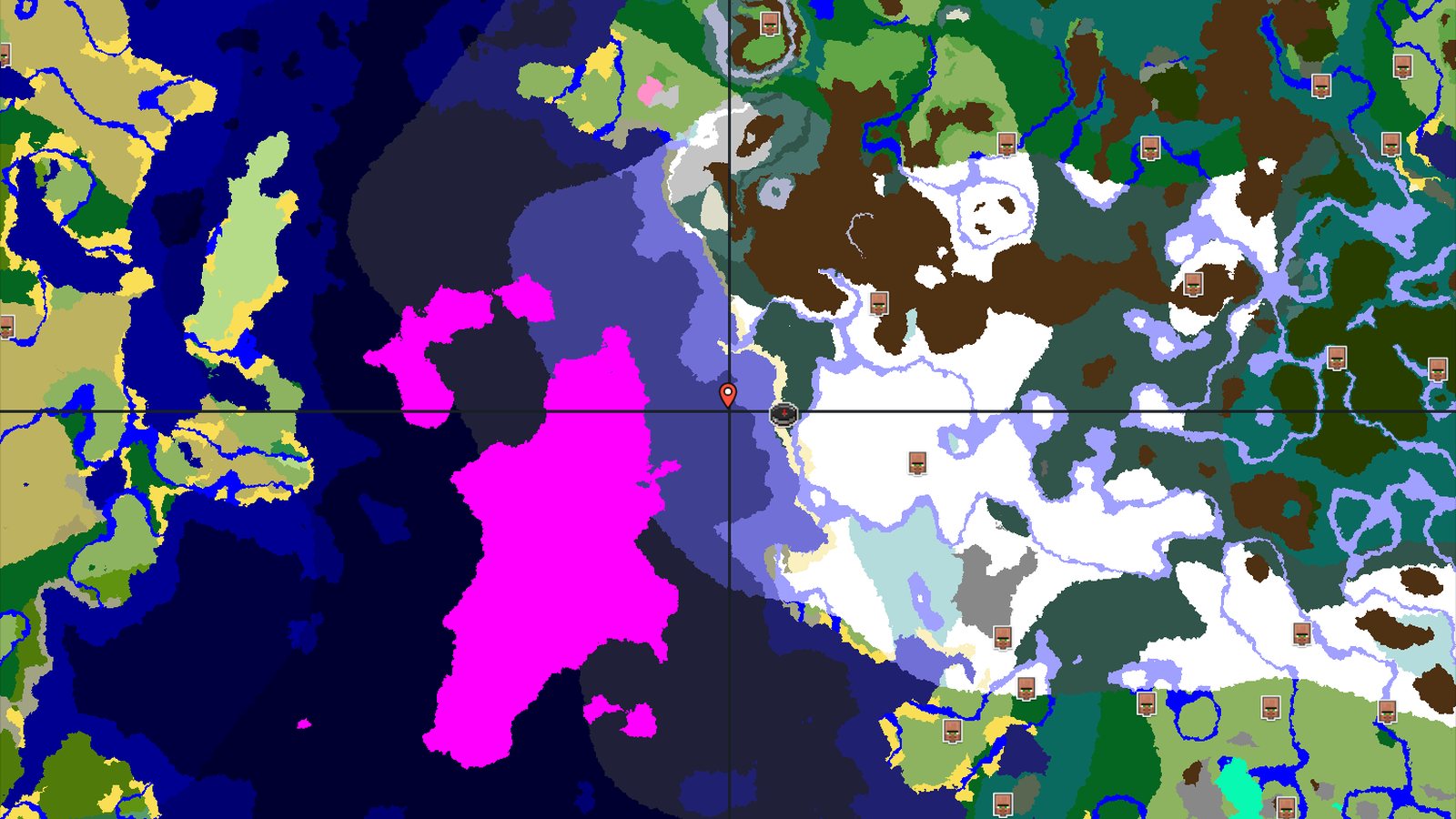 Spawn in a Snowy Taiga with Nearby Mushroom Fields — Minecraft seed preview