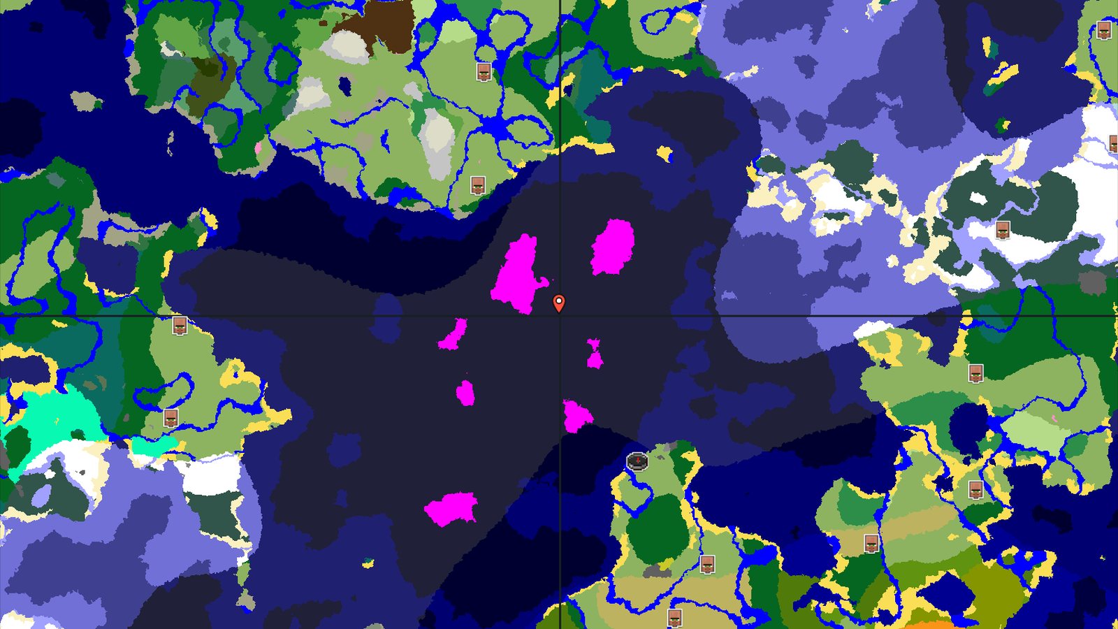 Mushroom Fields and Ocean Monuments Near Spawn — Minecraft seed preview
