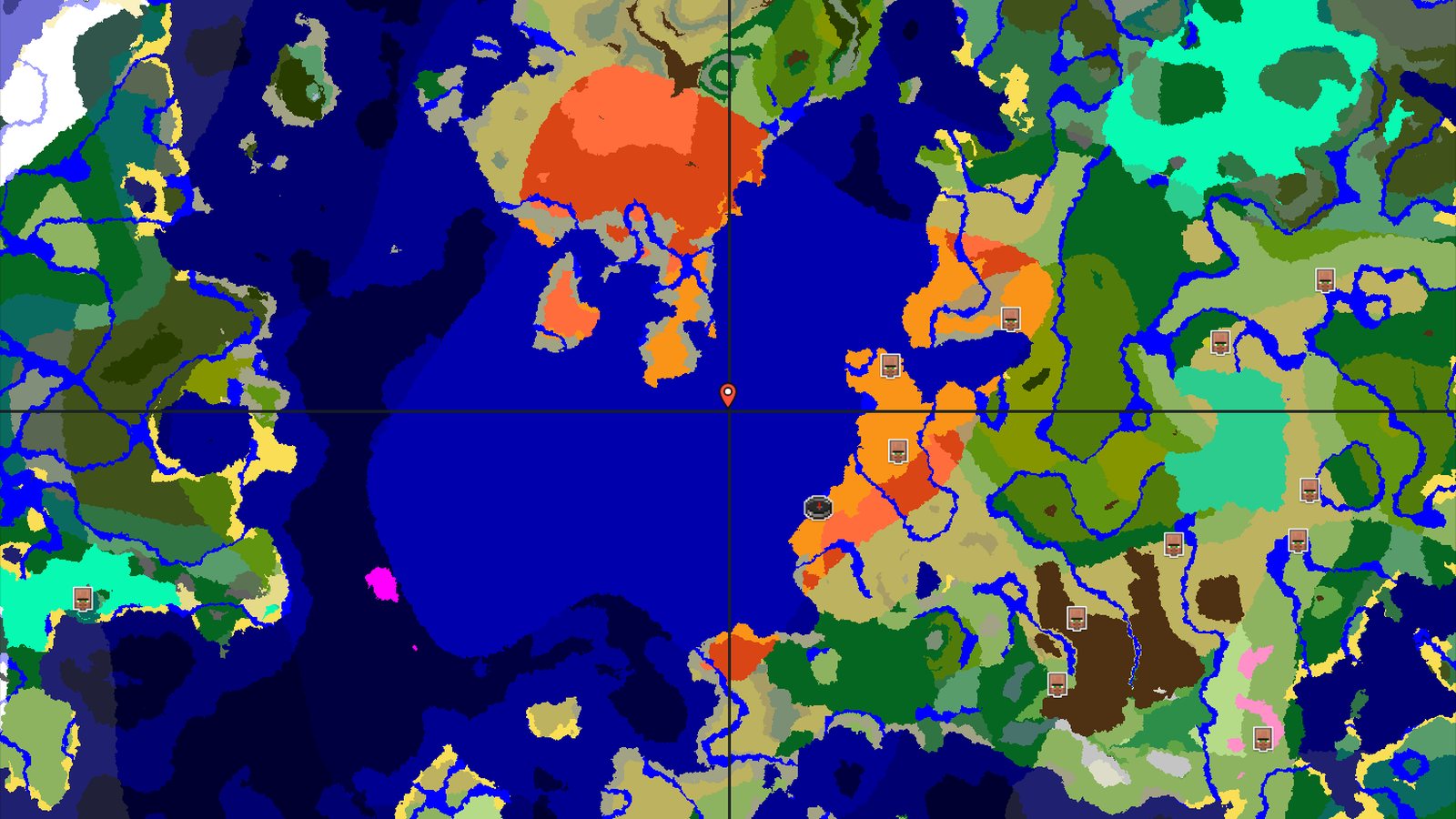 Eroded Badlands next to Warm Ocean Spawn — Minecraft seed preview