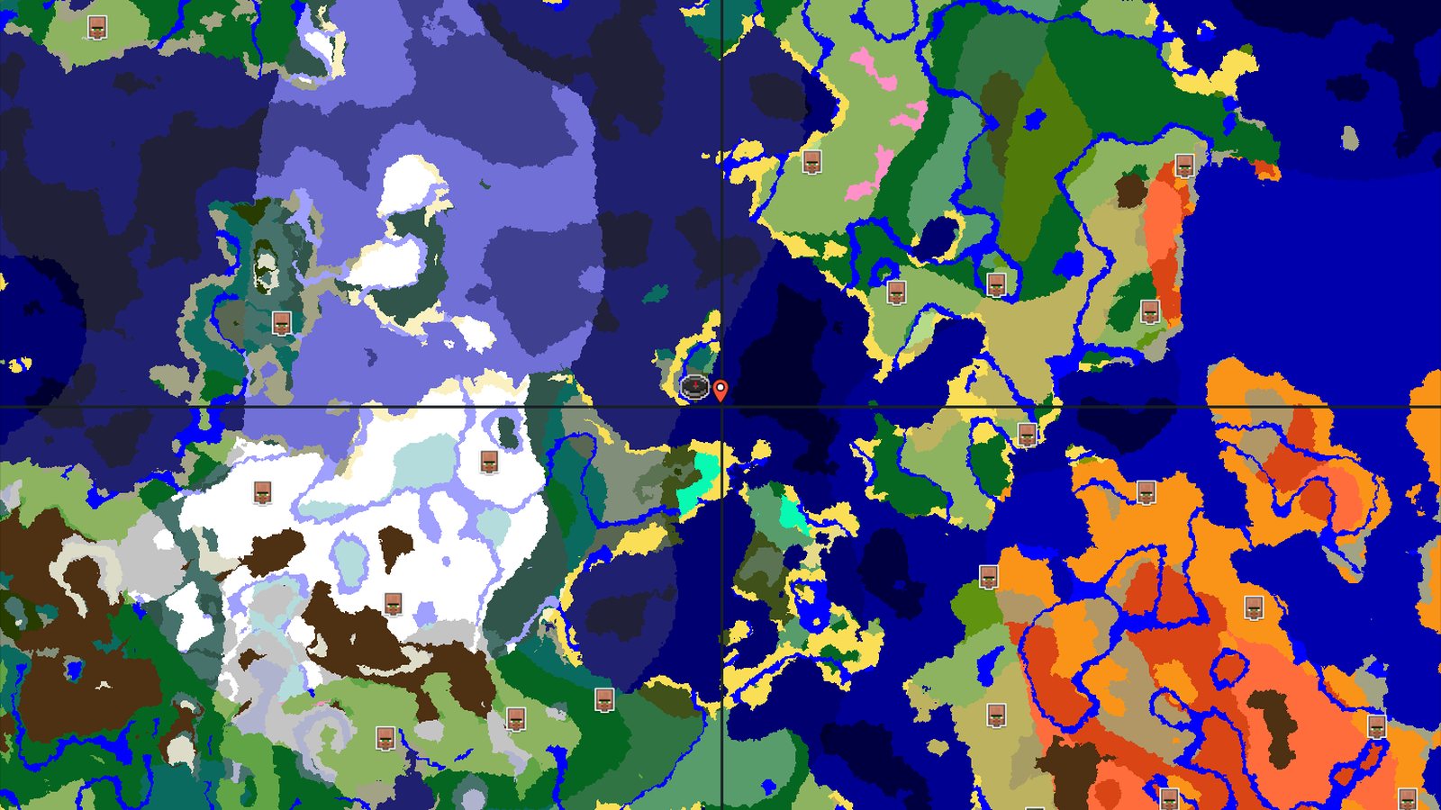 Dark Forest Island Spawn with Distant Structures — Minecraft seed preview