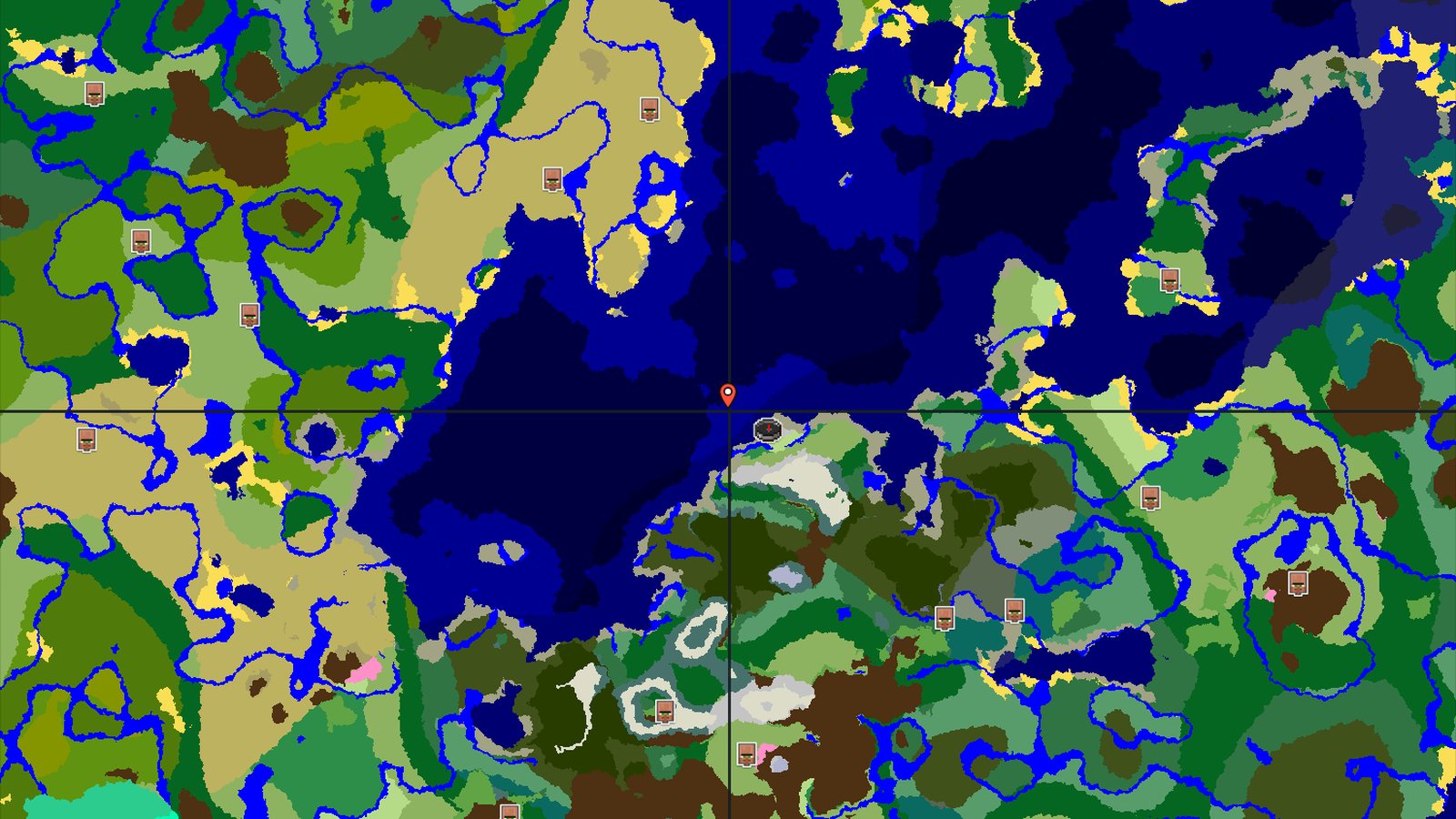 Woodland Mansion Near Snowy Slopes and Peaks — Minecraft seed preview
