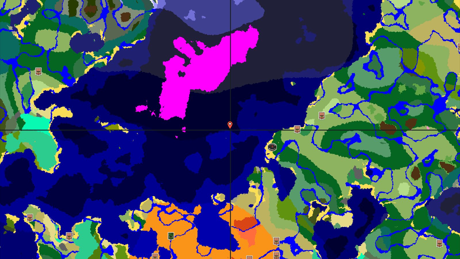 Ocean Monument Near Plains and Jungles — Minecraft seed preview