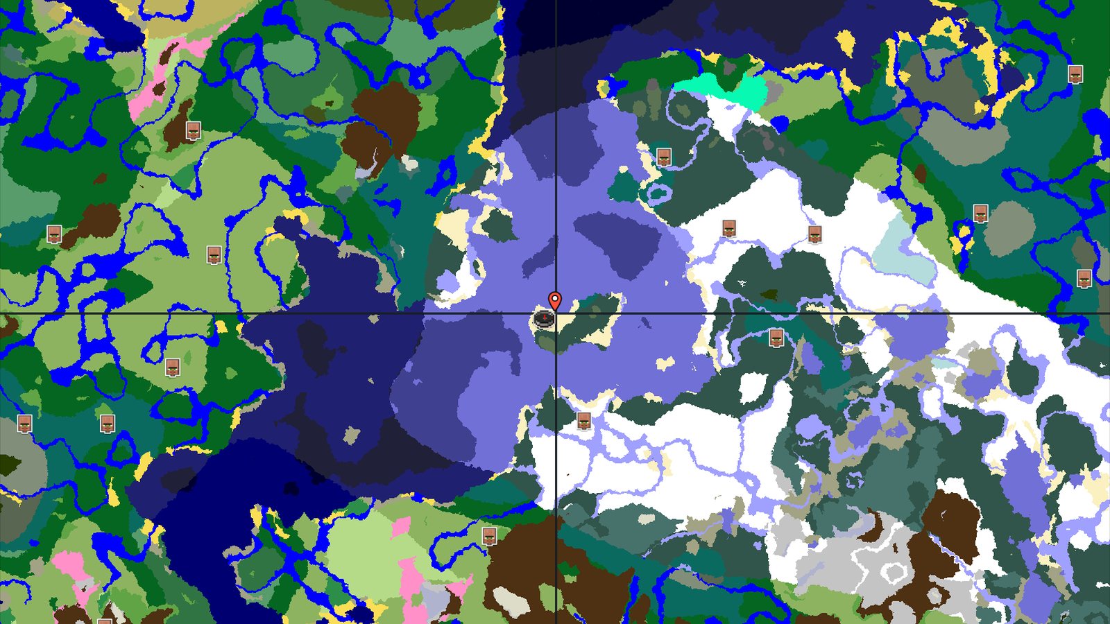 Spawn in Snow, Surrounded by Ocean and Close Mineshaft — Minecraft seed preview