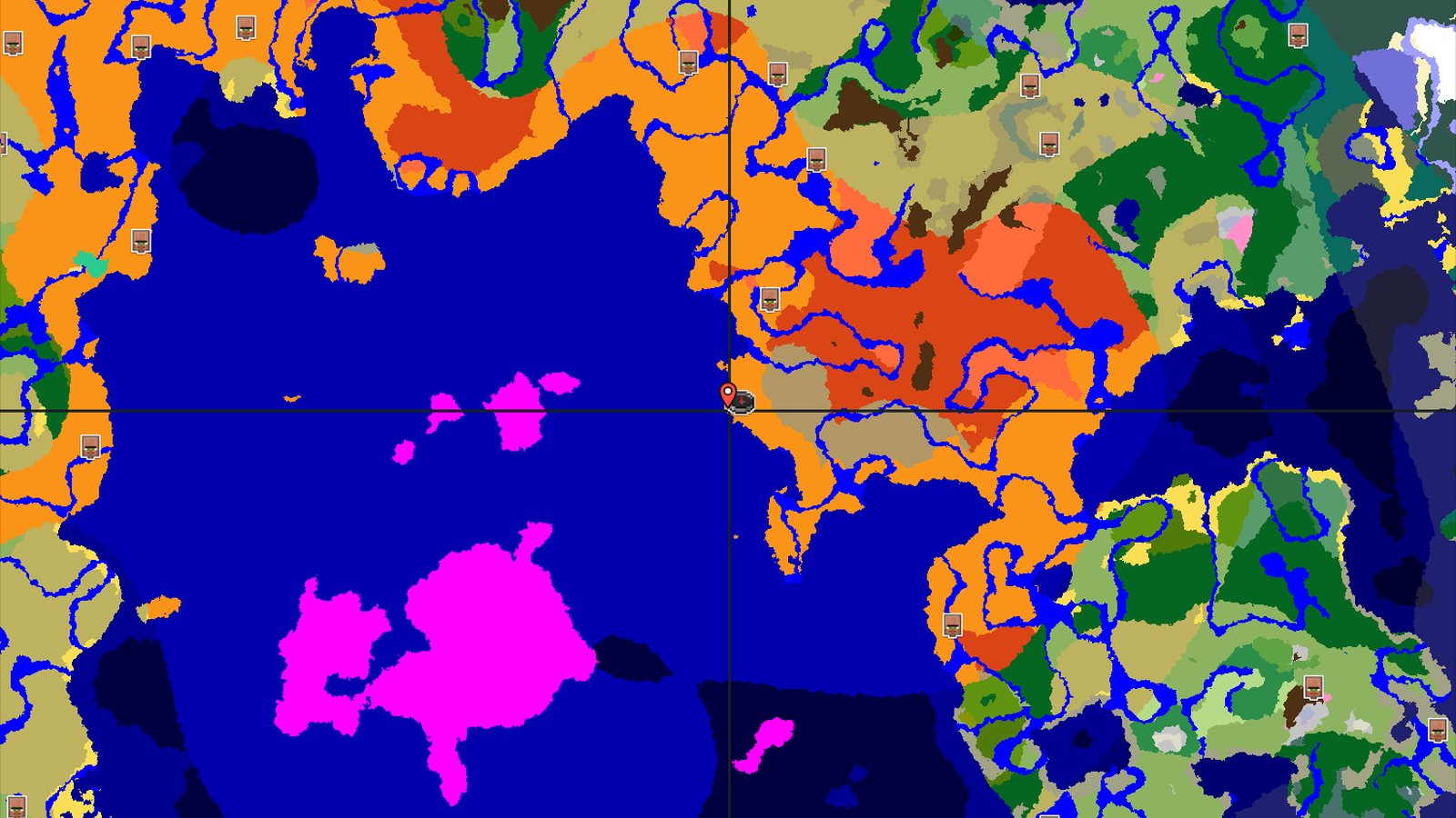 Warm Ocean with Desert, Wooded Badlands, and Badlands — Minecraft seed preview