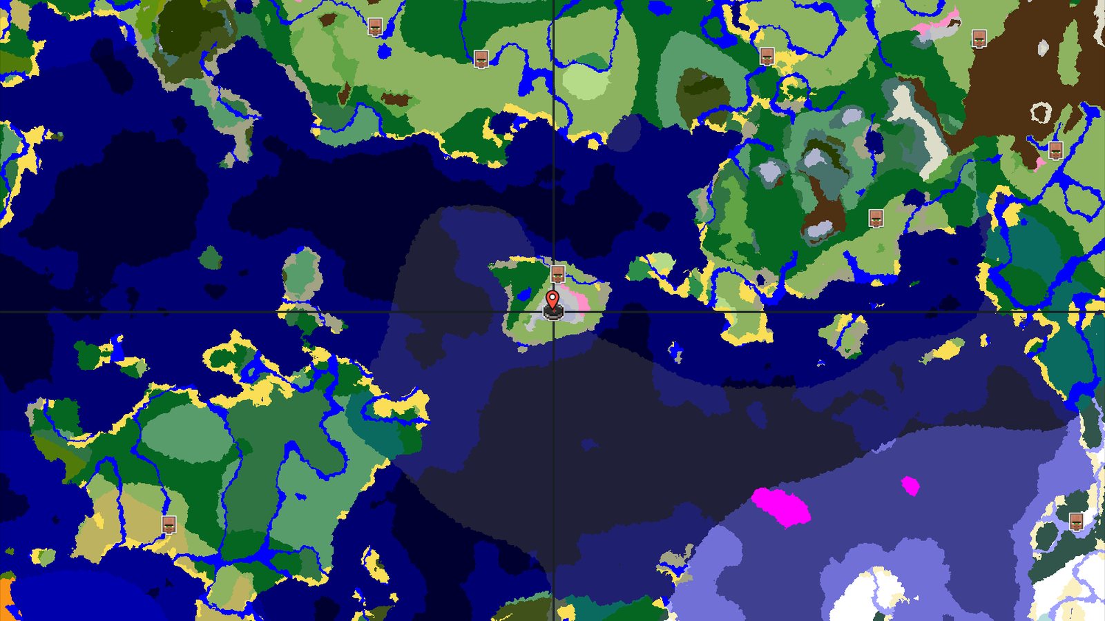 Frozen Peaks and Cherry Grove Island Start — Minecraft seed preview