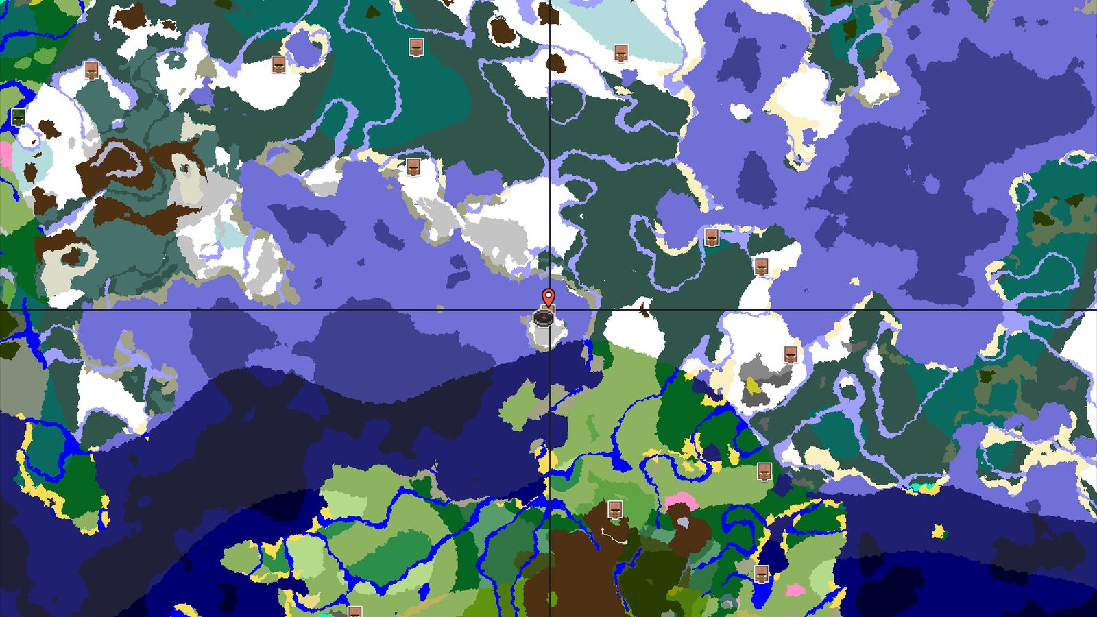 Island Spawn in a Frozen Ocean, Nearby Village — Minecraft seed preview
