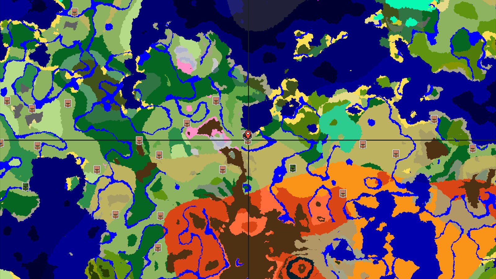A Village and Cherry Grove near Spawn — Minecraft seed preview