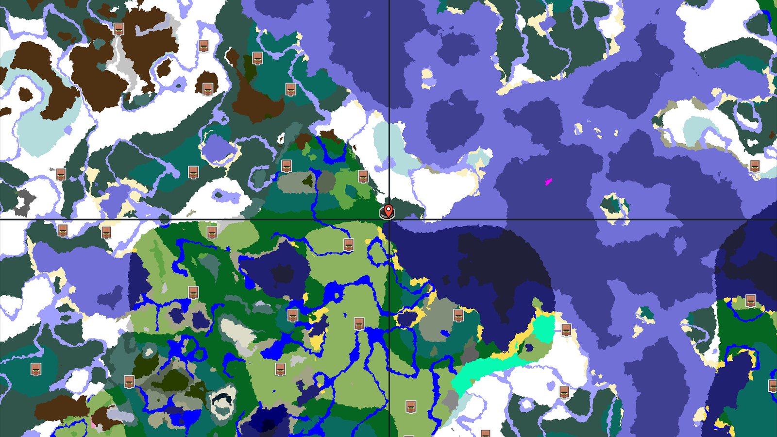 Spawn in Snowy Taiga with Nearby Frozen Peaks — Minecraft seed preview
