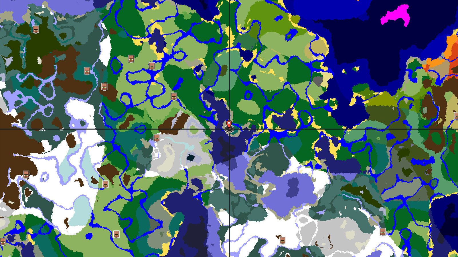 Spawn on a Taiga Island, Near Frozen Peaks — Minecraft seed preview