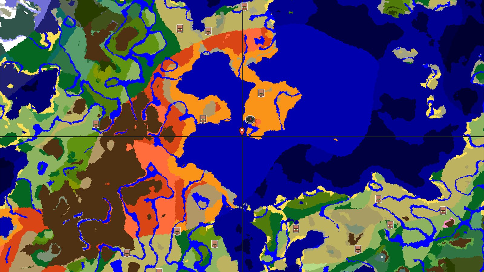 Desert Spawn Near Badlands and Warm Ocean — Minecraft seed preview