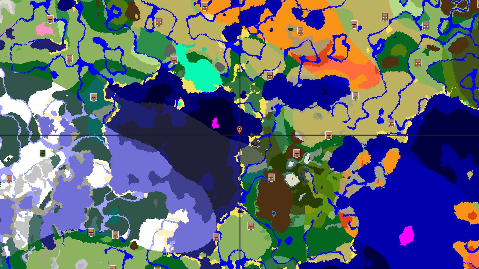 Mushroom Fields and Dark Forests by a Cold Ocean — Minecraft seed preview