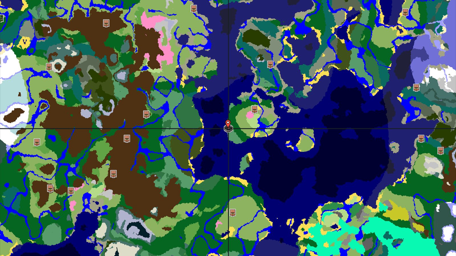 Forest, Ocean, and a Cherry Grove to the East — Minecraft seed preview
