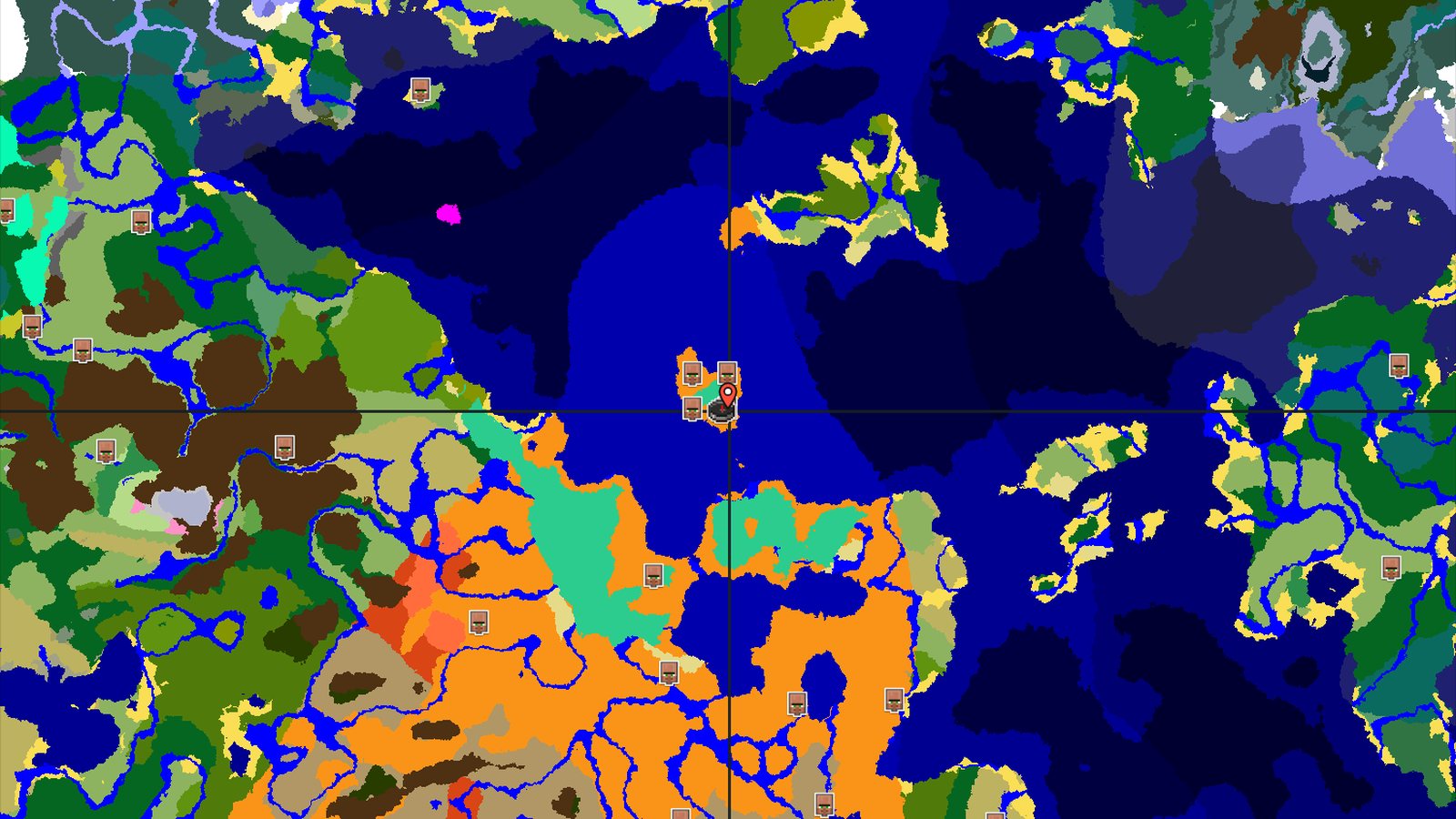 Island Desert Spawn with a Nearby Village — Minecraft seed preview