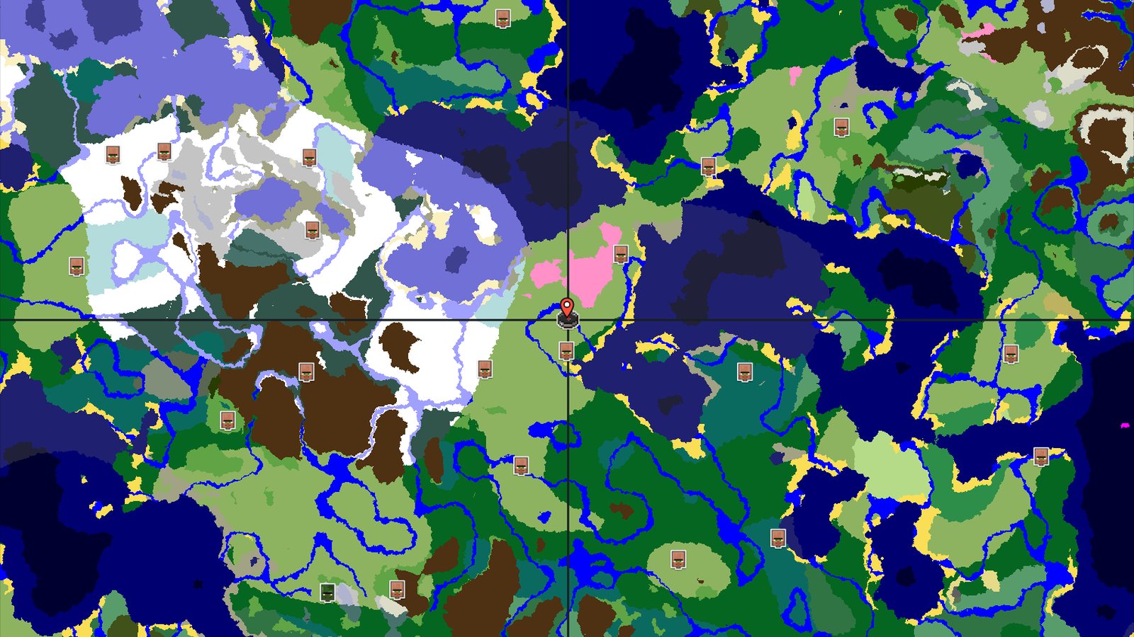Cherry Grove and Snowy Peaks Near a Plains Spawn — Minecraft seed preview