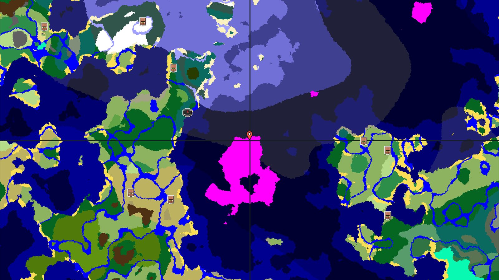 Mushroom Fields Near a Taiga and Frozen Ocean — Minecraft seed preview