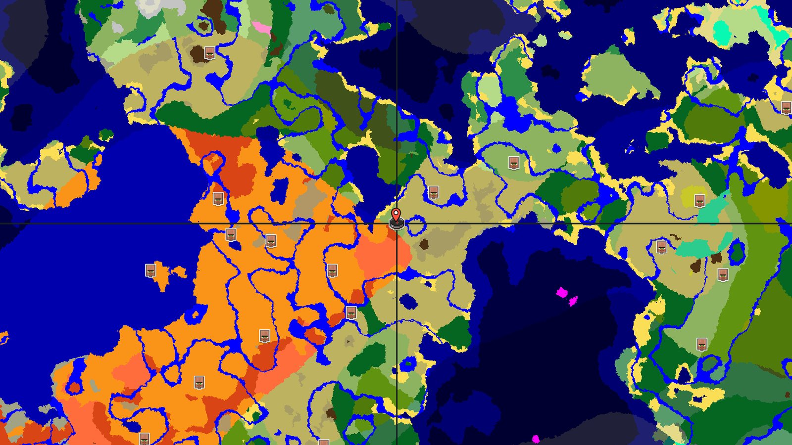 Eroded Badlands Ringing a Plains Spawn — Minecraft seed preview