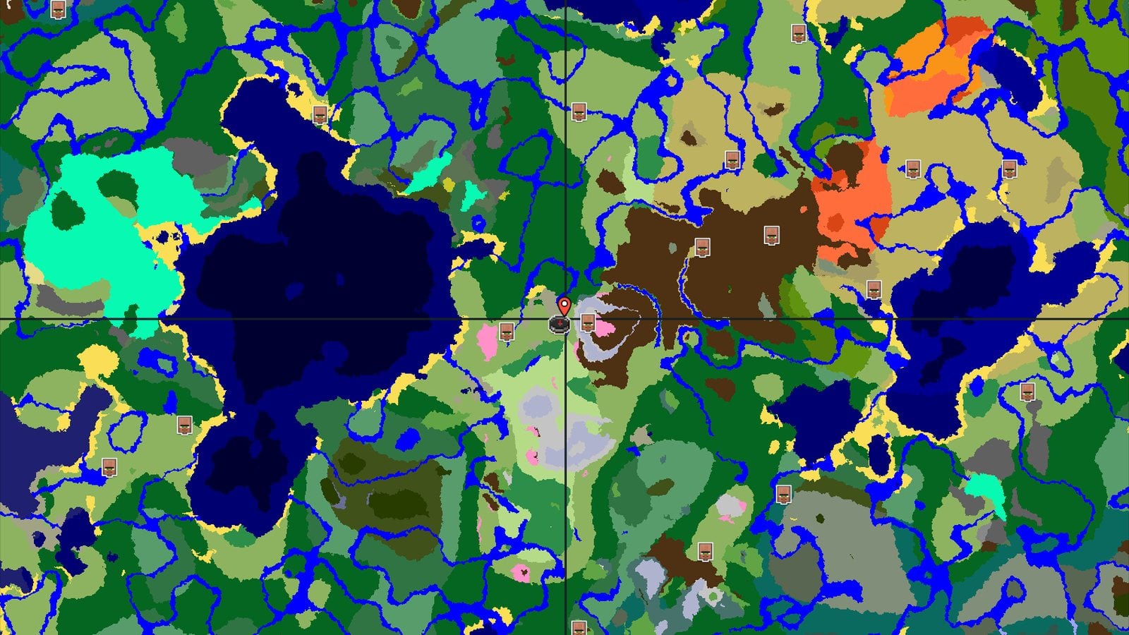 Cherry Grove and Frozen Peaks by a Plains Spawn — Minecraft seed preview