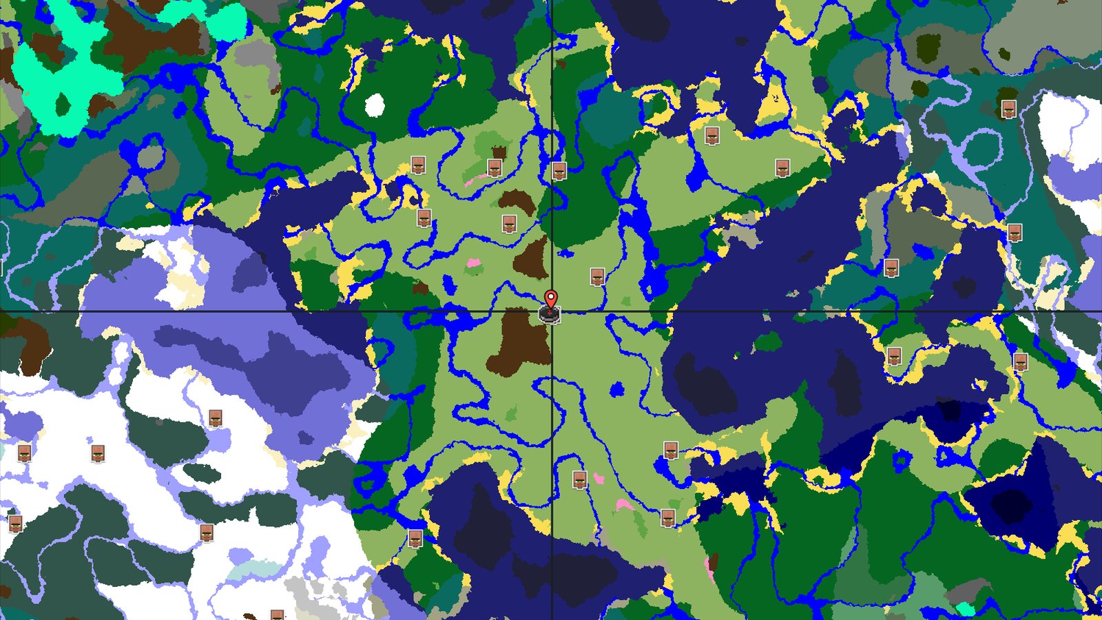 A Village and Sprawling River System Near Spawn — Minecraft seed preview
