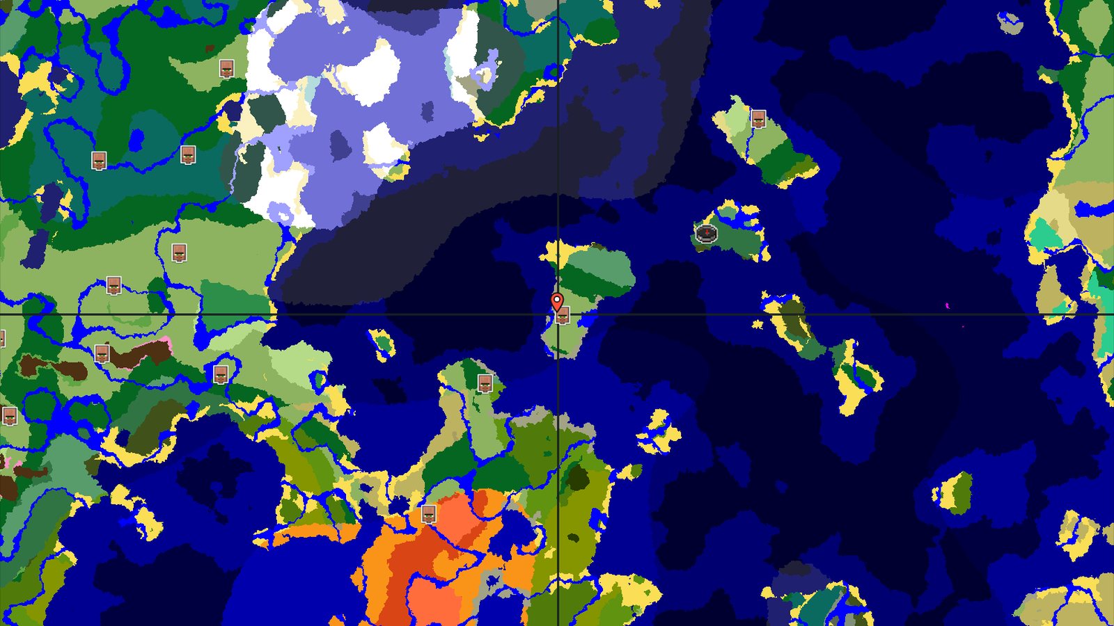 Ocean Sprawl with Close Structures — Minecraft seed preview