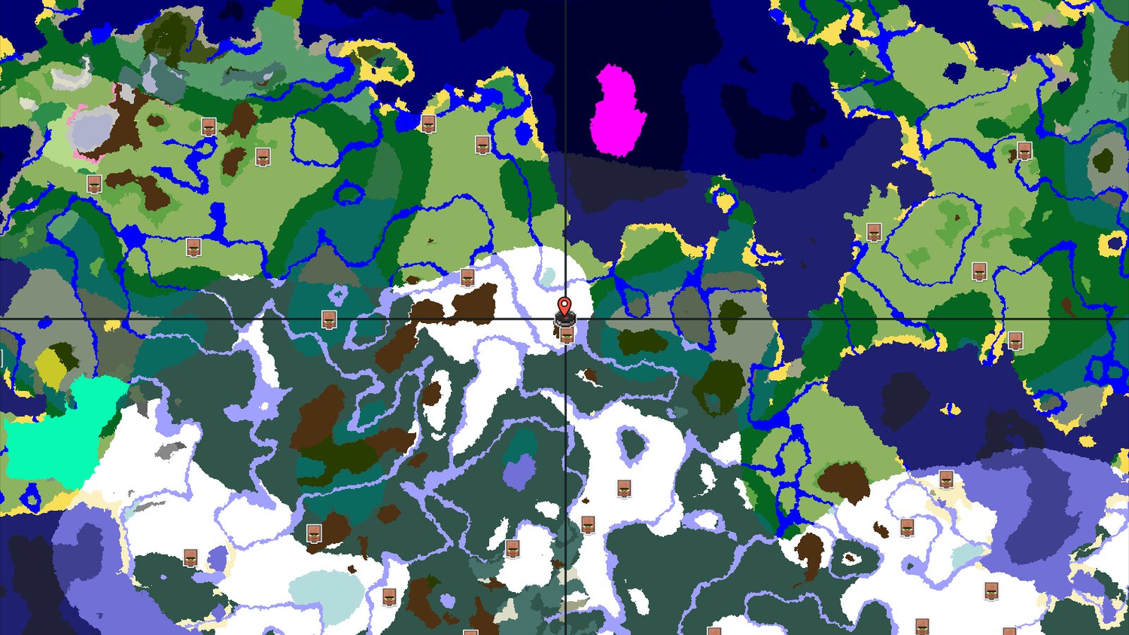 A Cold Start with a Close Village and Mountainous Horizons — Minecraft seed preview