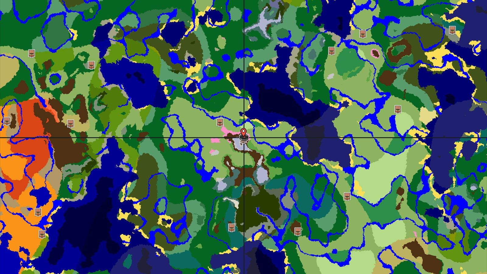 Cherry Grove Spawn Near a Frozen Mountain Range — Minecraft seed preview