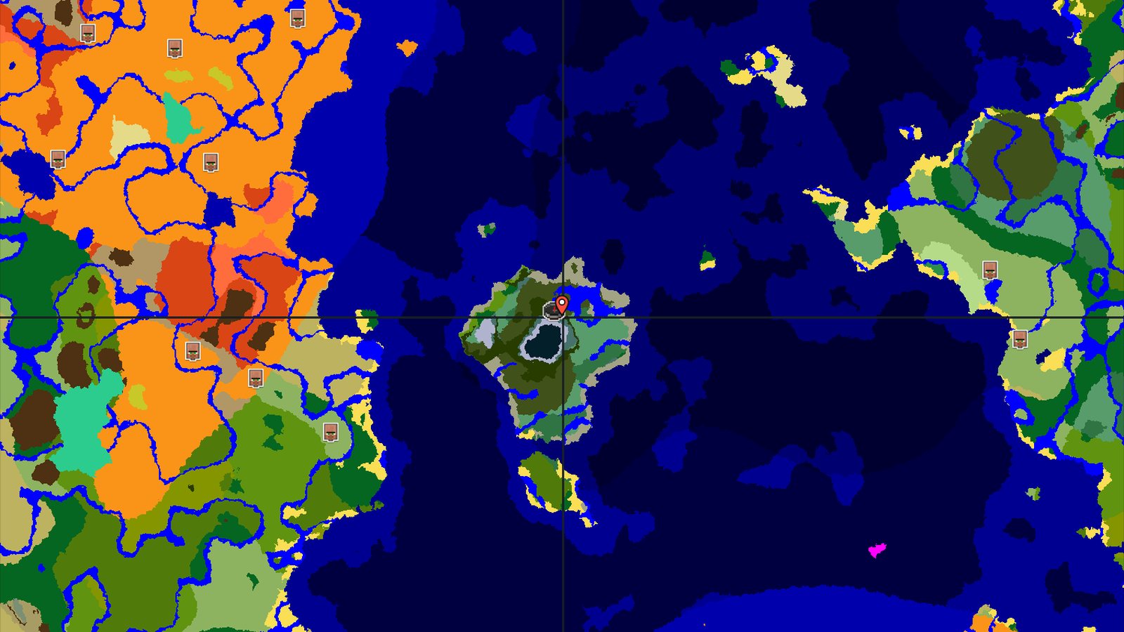 Dark Forest Spawn with Nearby Frozen Peaks — Minecraft seed preview