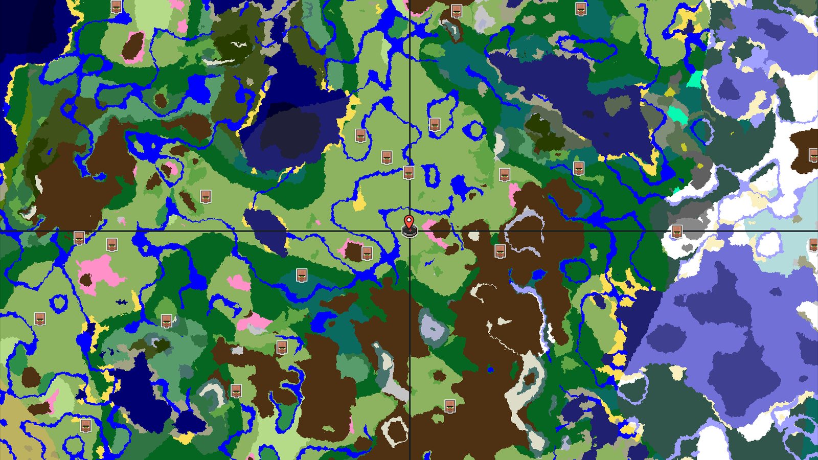 Cherry Grove and Snowy Peaks Near Spawn — Minecraft seed preview