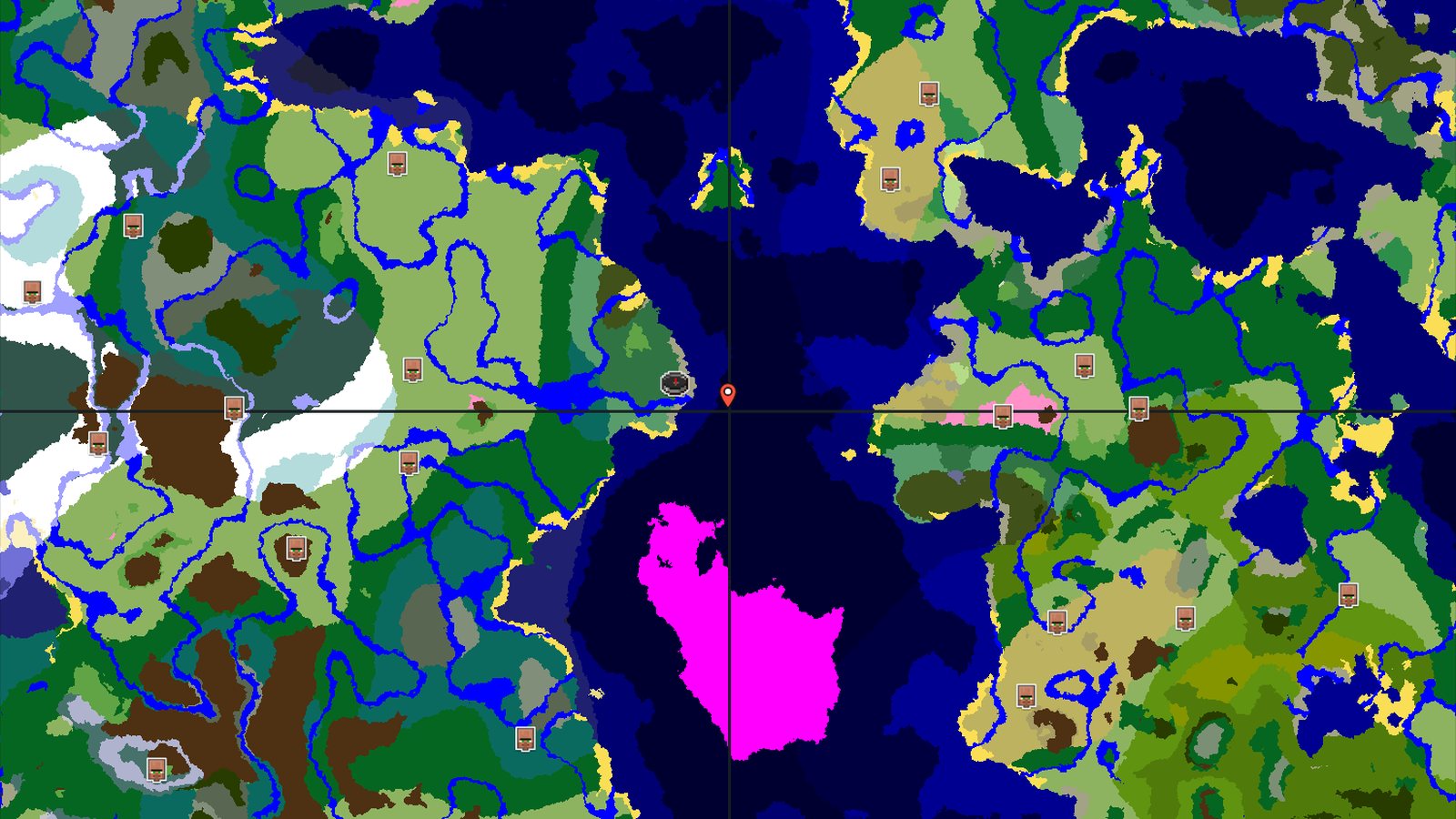 Ocean Monument and Mushroom Fields — Minecraft seed preview