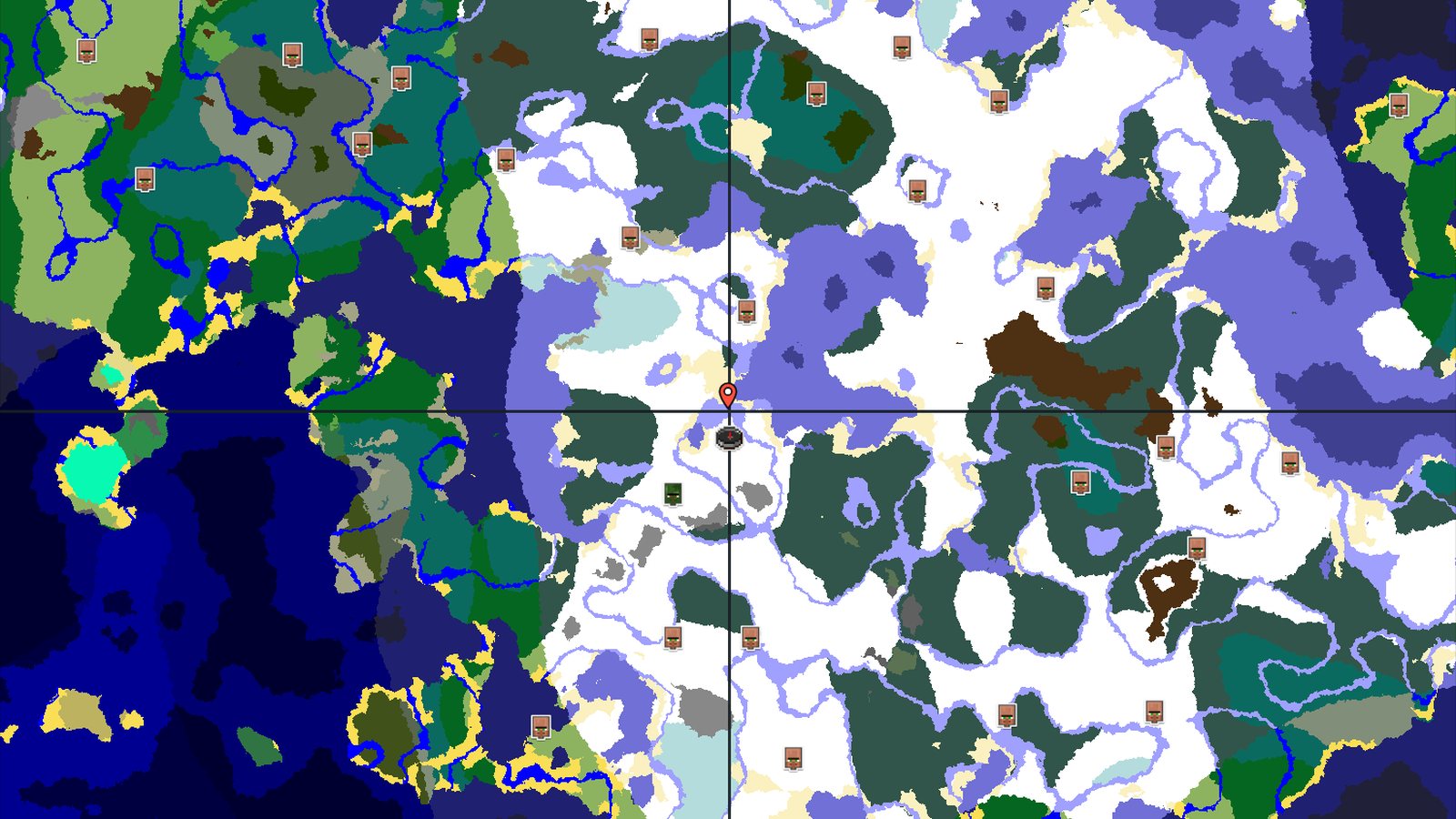 Pillager Outpost and Abandoned Village in Snowy Plains — Minecraft seed preview