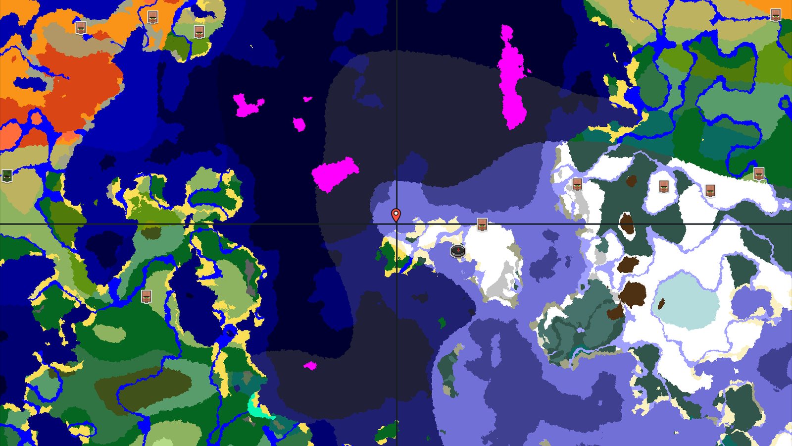Spawn in a Winter Wonderland with a Nearby Mushroom Island — Minecraft seed preview