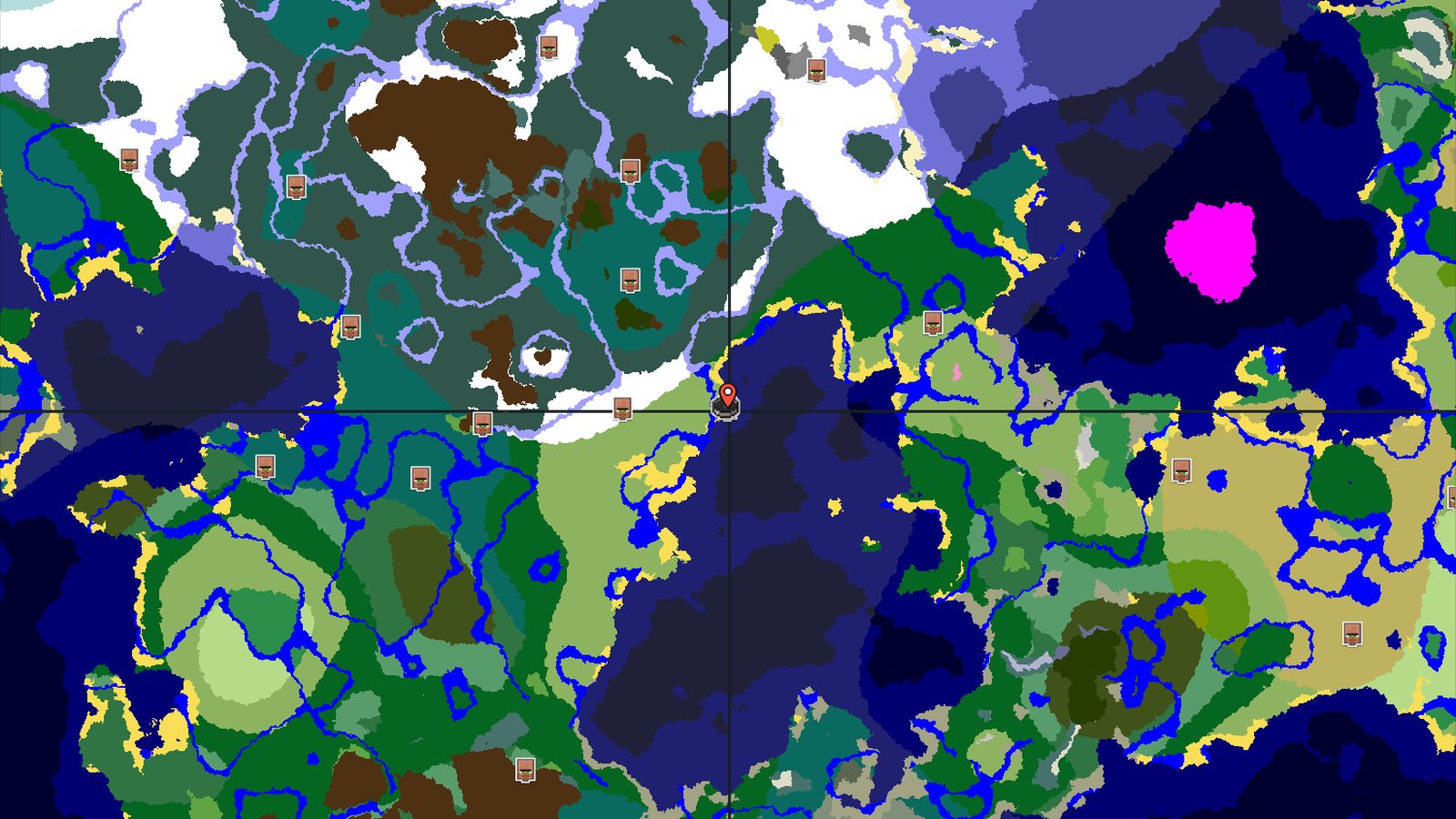 A Village and Snowy Forests Close to Spawn — Minecraft seed preview