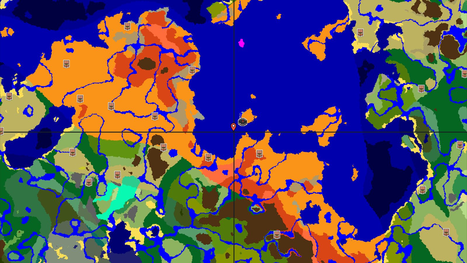Desert and Warm Ocean with Nearby Badlands — Minecraft seed preview