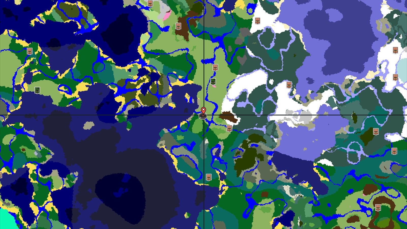 A River Runs Through It: Diverse Biomes and Nearby Peaks — Minecraft seed preview