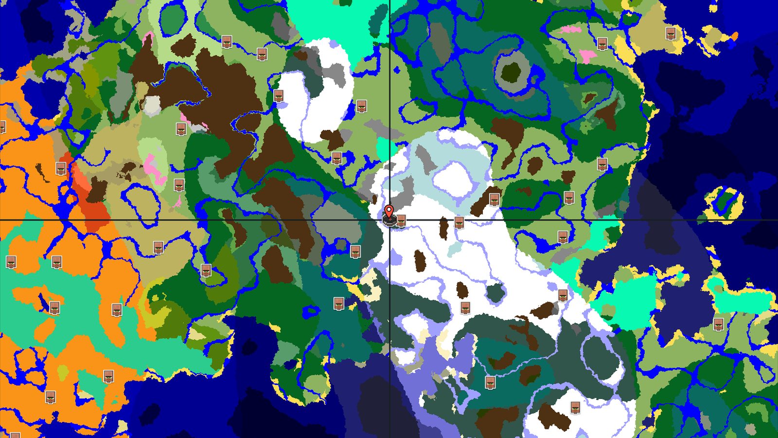 Village and Ice Spikes in a Snowy Landscape — Minecraft seed preview