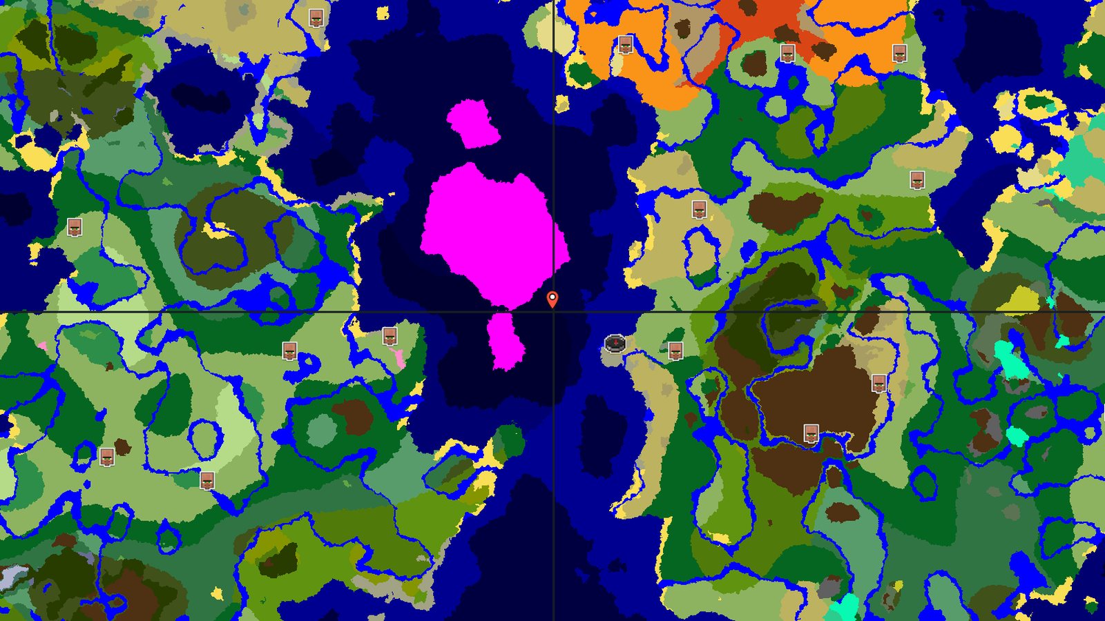 Mushroom Fields and Dark Forest Peninsula — Minecraft seed preview