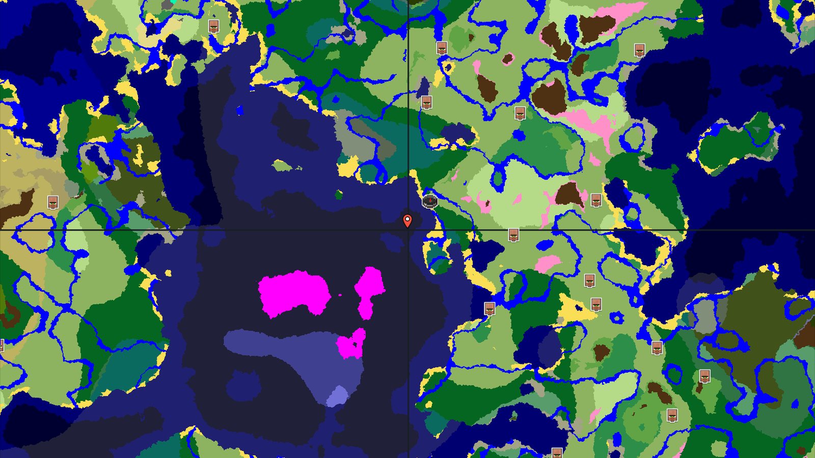 Cherry Grove Near Spawn with Mushroom Fields Offshore — Minecraft seed preview