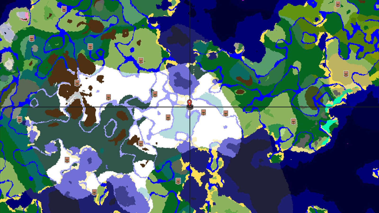 Ice Spikes at Spawn with a Nearby Village — Minecraft seed preview
