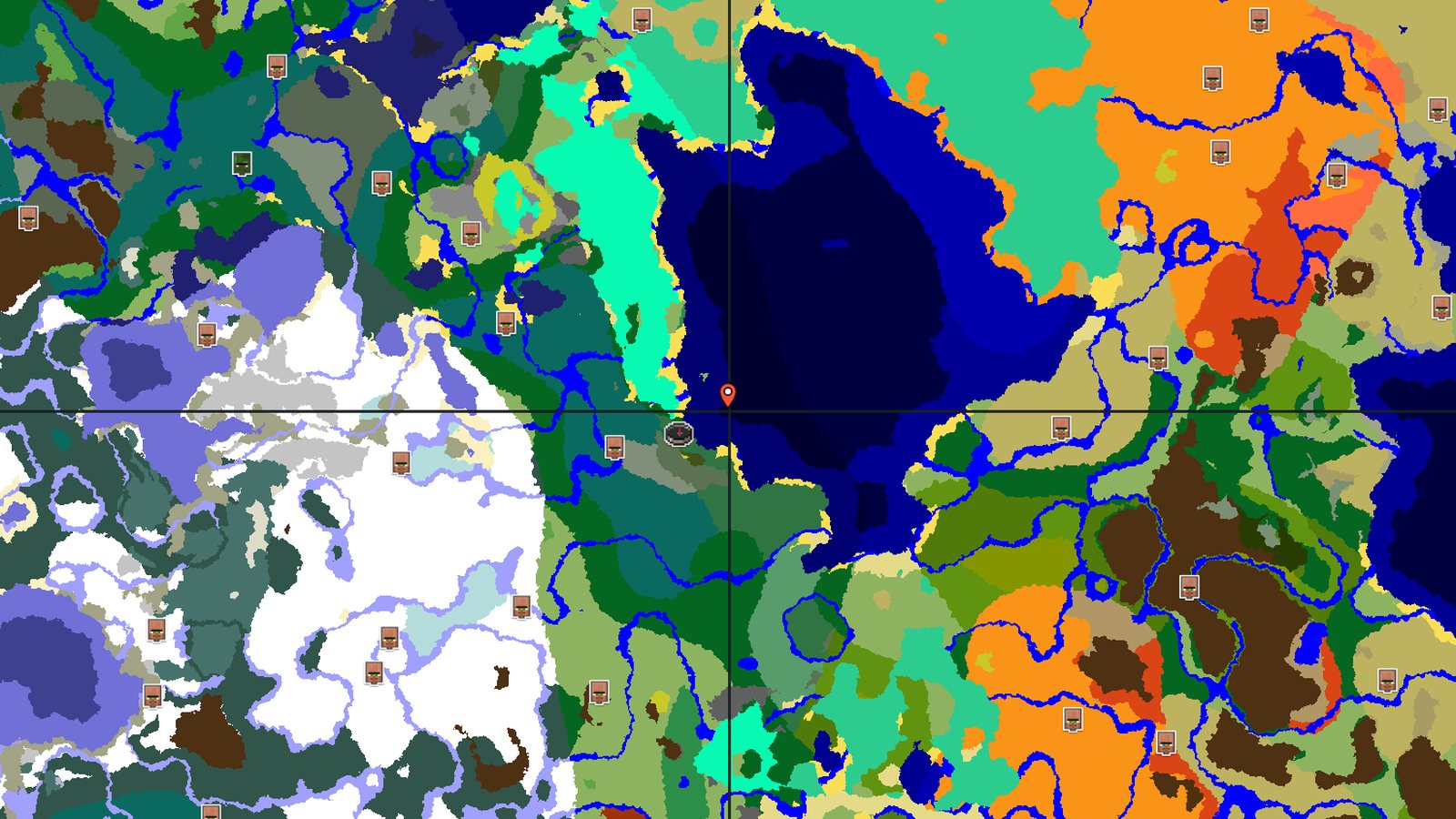 Village with a River and Nearby Dark Forest — Minecraft seed preview