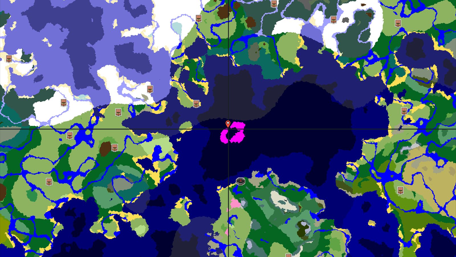 Mushroom Island and Cold Peaks near a Forest Spawn — Minecraft seed preview