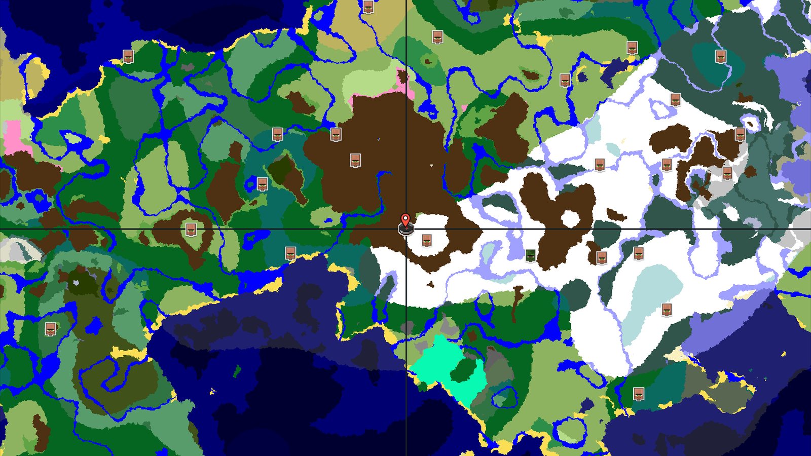 Frozen Mountains and Forest Peaks — Minecraft seed preview