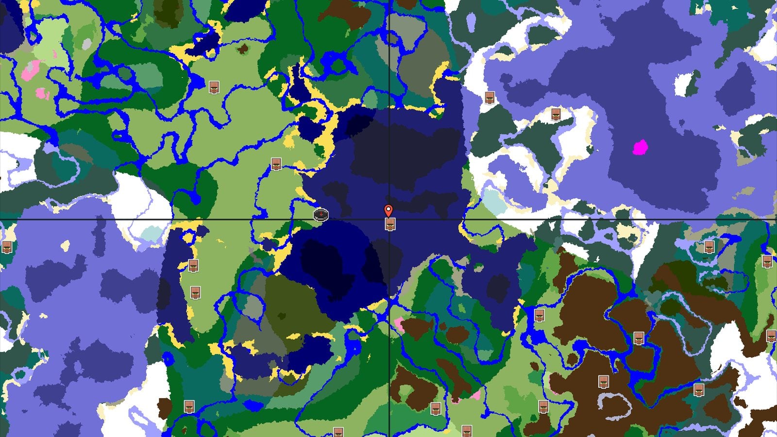 Trial Chambers and Ocean Monuments Near a Plains Spawn — Minecraft seed preview