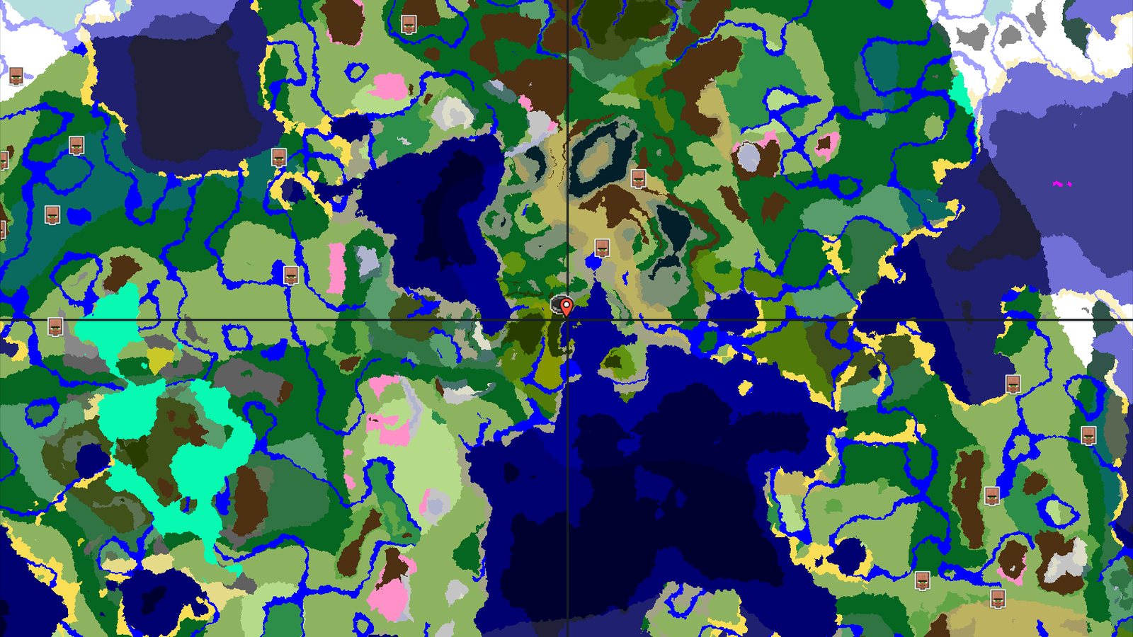 Spawn in Stony Peaks, with a Jungle Temple nearby — Minecraft seed preview